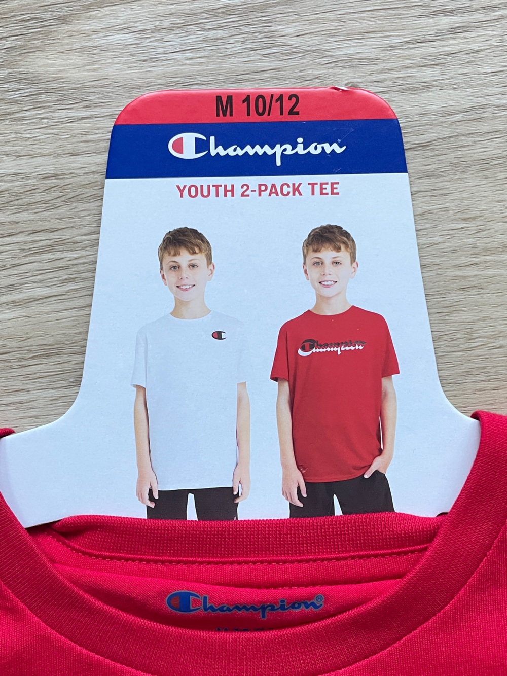 Champion Youth 2-Pack Tees - White & Red